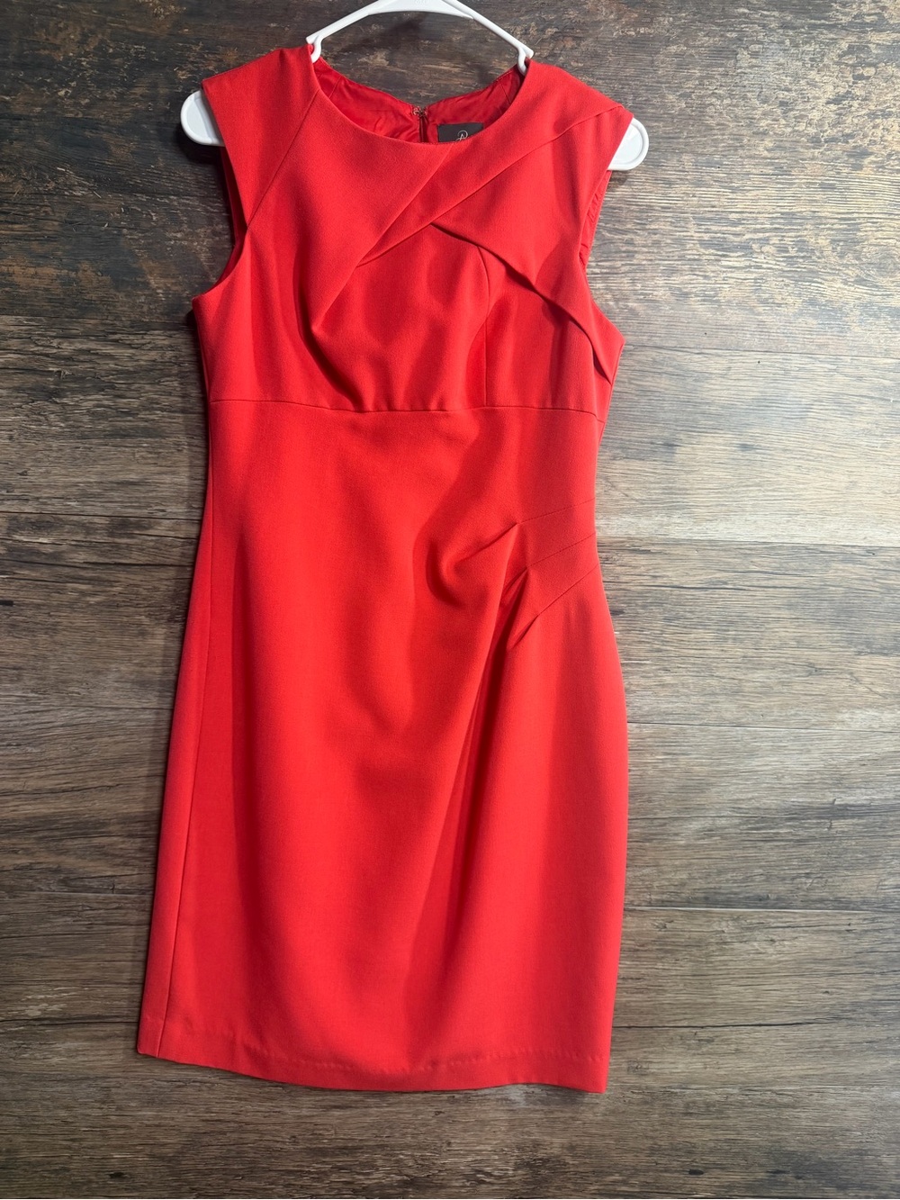 Adrianna Papell Red Sleeveless Sheath Dress